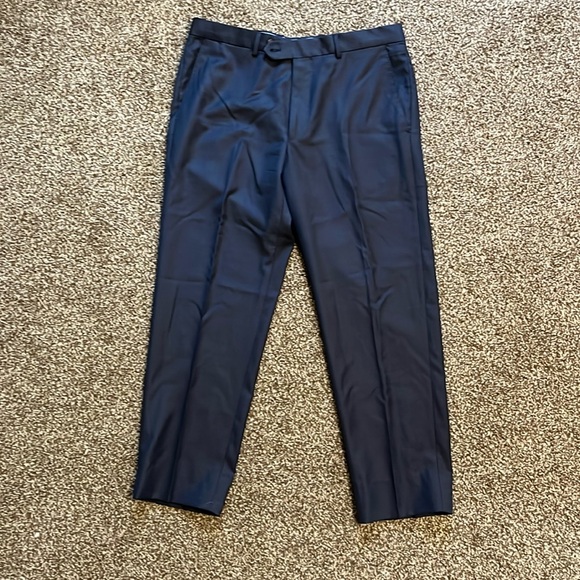 Peter Manning wool dress trousers navy blue-gray size 33x 27 (act 34 x27) - Picture 1 of 9